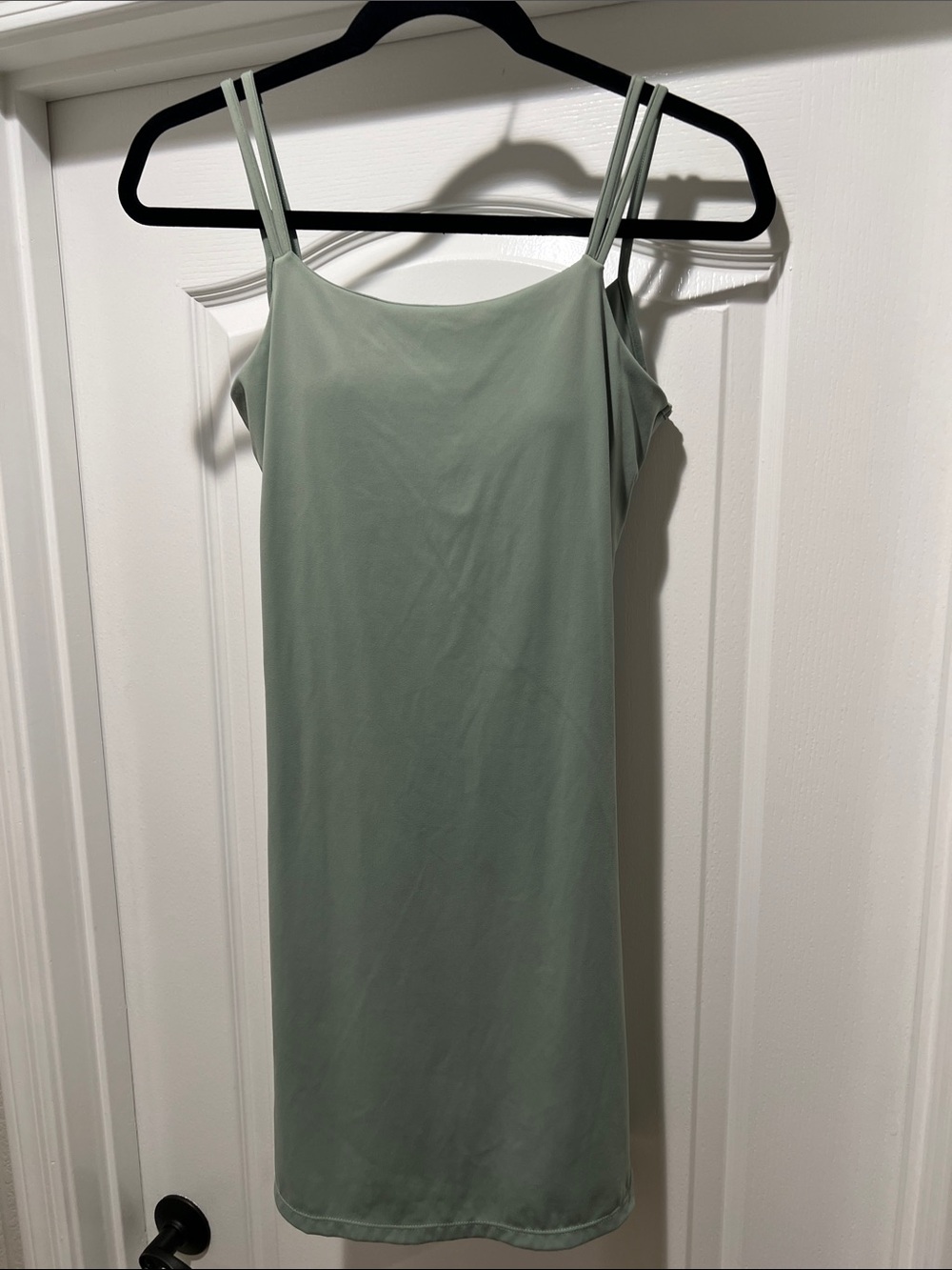 HALARA Sage Green Double-Strap Twist Back Dress